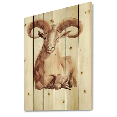 Designart - Portrait of Wild Ram With Mighty Horns II