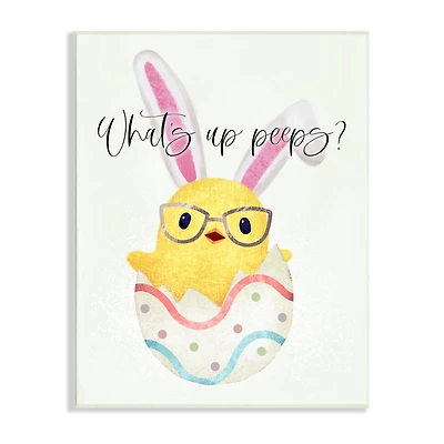 Stupell Industries What's Up Peeps Funny Easter Phrase Hatched Chick Wall Plaque Art