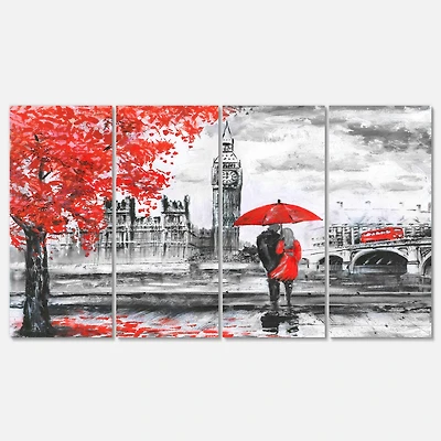 Designart - Couples Walking in Paris