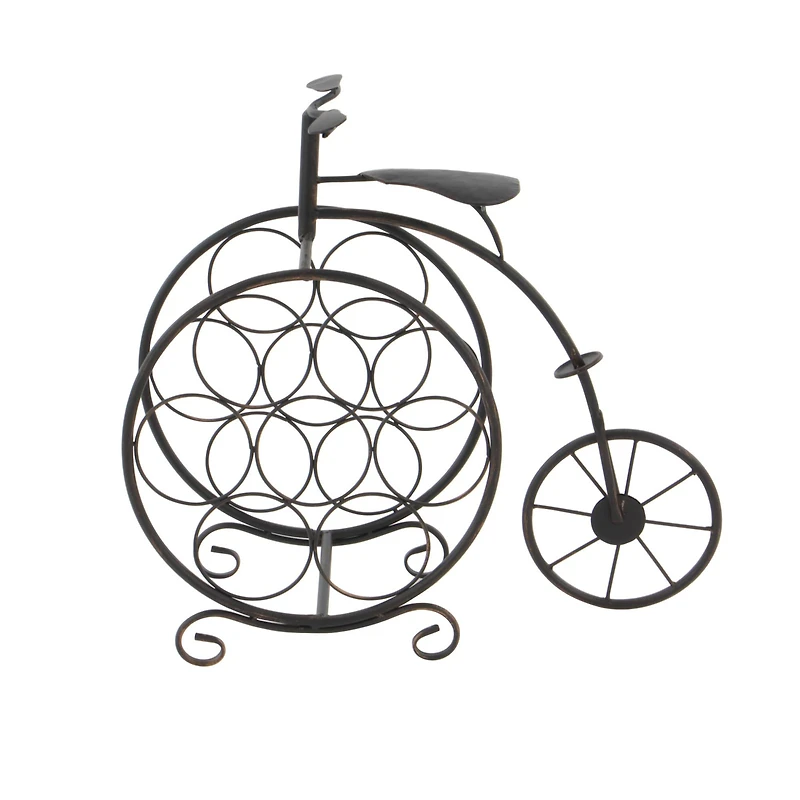 21"  Rustic Brass Bicycle Wine Holder Rack