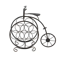 21"  Rustic Brass Bicycle Wine Holder Rack