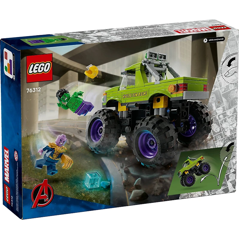 LEGO® Marvel The Hulk Truck vs. Thanos Super Hero Building Toy Vehicle 76312