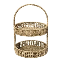 Household Essentials 15" Seagrass 2-Tier Tray