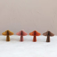 Hello Honey® 4 Pack 5" Mushroom Paper Honeycomb Ornaments