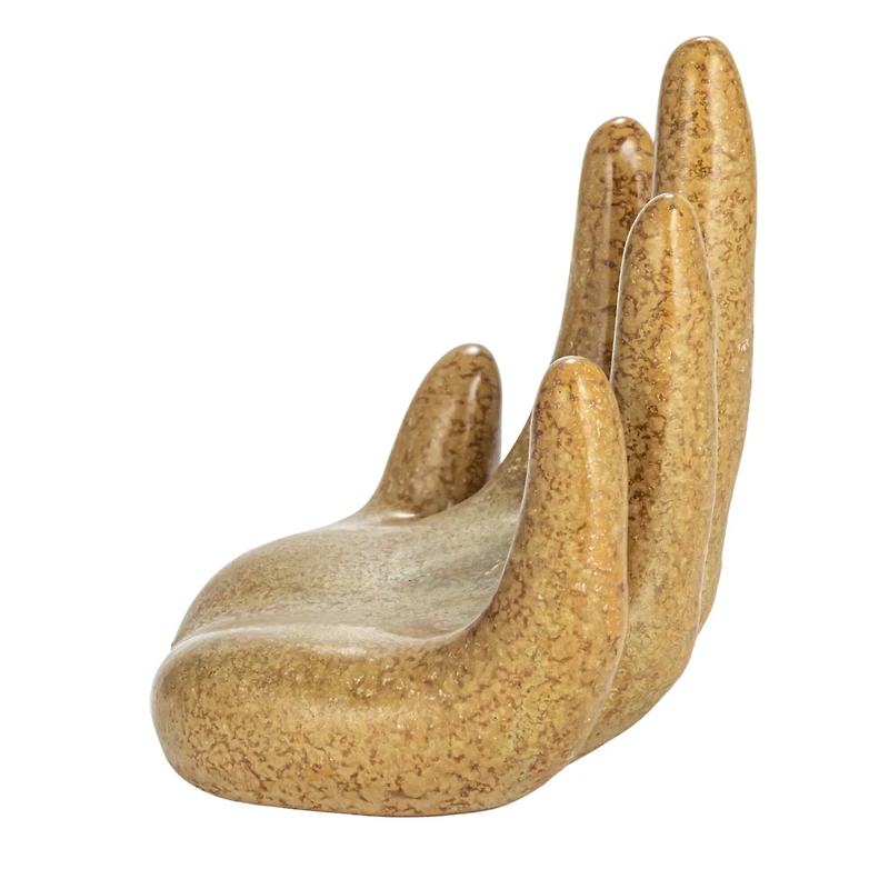 Hello Honey® 5.5" Brown Decorative Stoneware Hand with Reactive Glaze