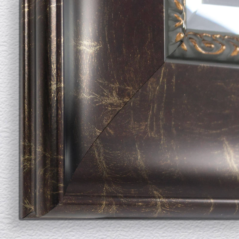 Head West 32" Distressed Embossed Bronze Framed Wall Vanity Mirror