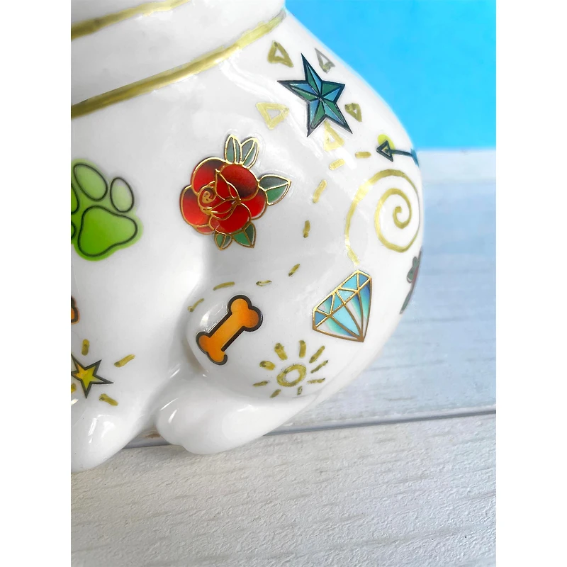 Bright Stripes Tattoo A Frenchie Ceramic Bank