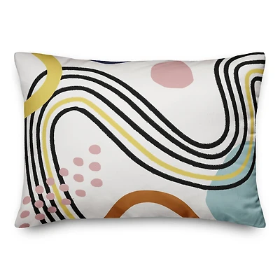 Decolors And Lines Geometric 14" x 20" Throw Pillow