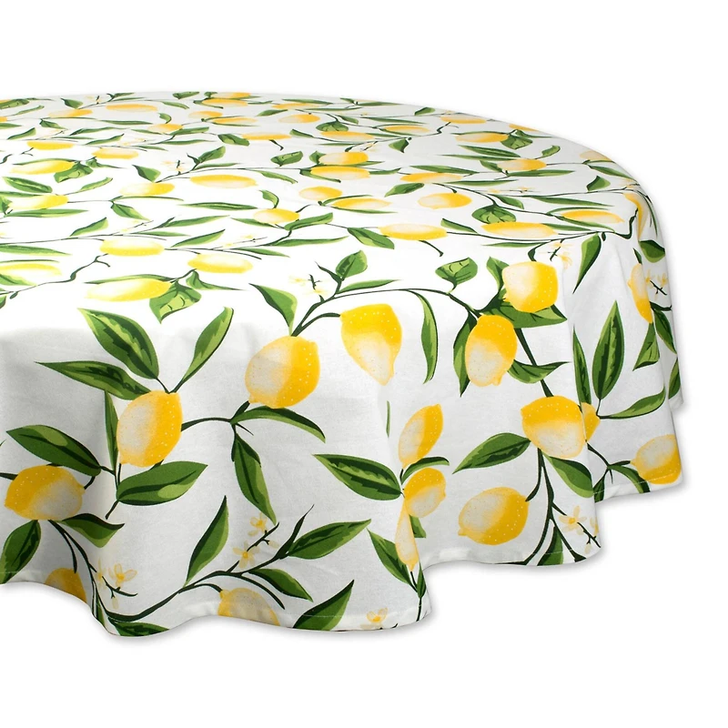 DII® 70" Round Lemon Bliss Print Tablecloth