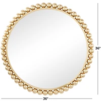 CosmoLiving by Cosmopolitan Gold Metal Wall Mirror with Bead Detailing 36" x 1" x 36"