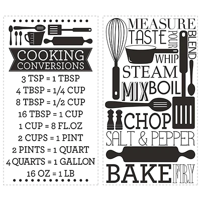 RoomMates Cooking Conversions Peel & Stick Wall Decals