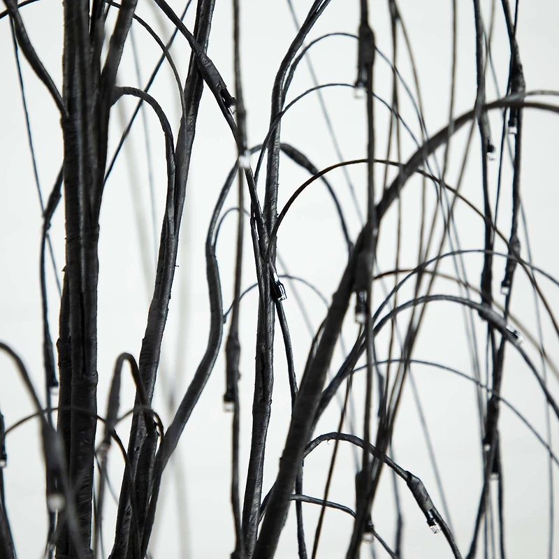 6ft. Orange & Purple LED Pre-Lit Halloween Black Willow Artificial Fall Tree