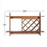 34" Brown Wood Farmhouse Wine Rack