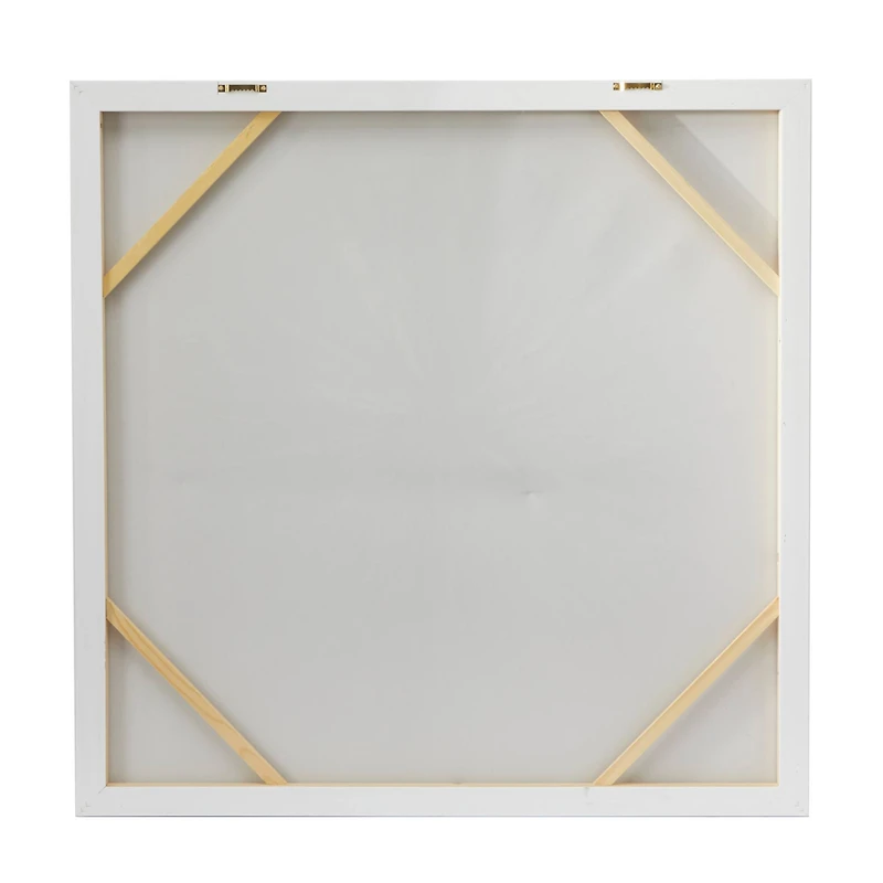 White Wood Glam Framed Abstract Wall Art 39" x 39" x 2"