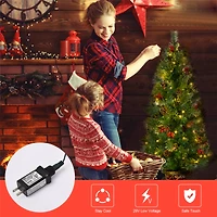 Costway 5ft Pre-Lit Entrance Fir Artificial Christmas Tree in Gold Urn Planter, Warm White LED Lights