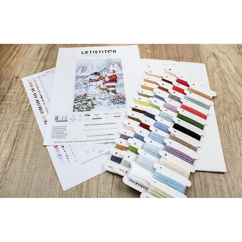 Letistitch Snowman And Santa Counted Cross Stitch Kit