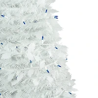 6ft. Pre-Lit White Tinsel Pop-Up Artificial Christmas Tree, Blue Lights