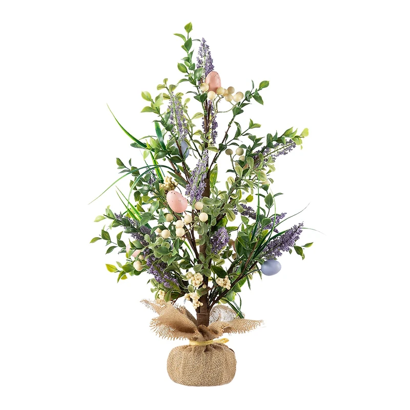 Glitzhome® 21" Easter Egg & Lavender Table Tree Decor