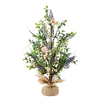 Glitzhome® 21" Easter Egg & Lavender Table Tree Decor