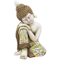 17" Resting Mosaic Buddha Outdoor Ceramic Garden Statue