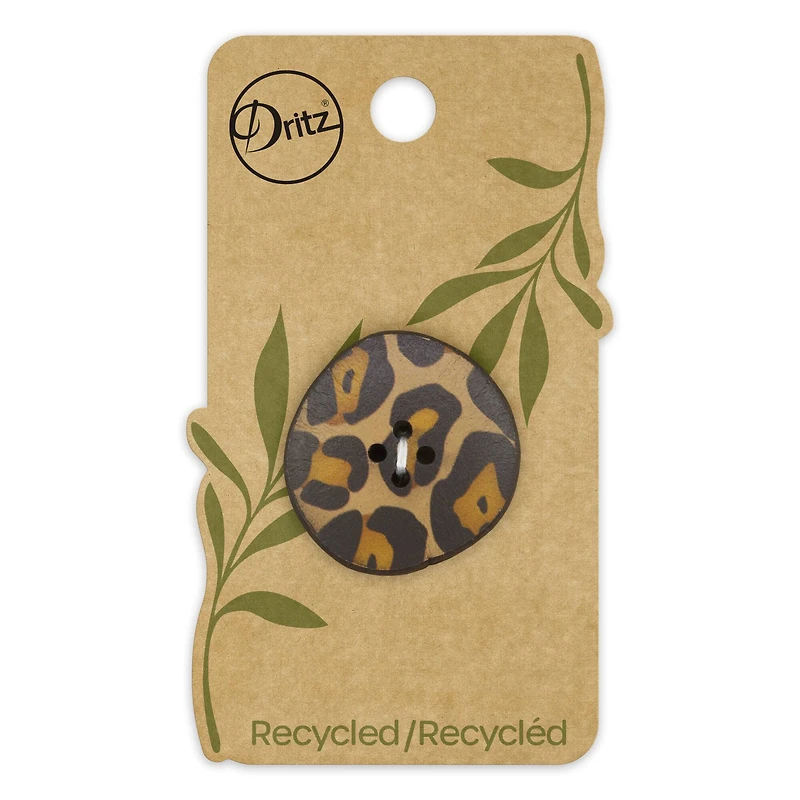 Dritz® 30mm Cheetah Recycled Leather Buttons, 3ct.