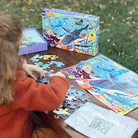 eeBoo Love of Sharks 100 Piece Puzzle with Poster