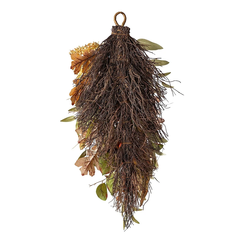 Glitzhome® 27" Fall Pumpkin Leaf Swag