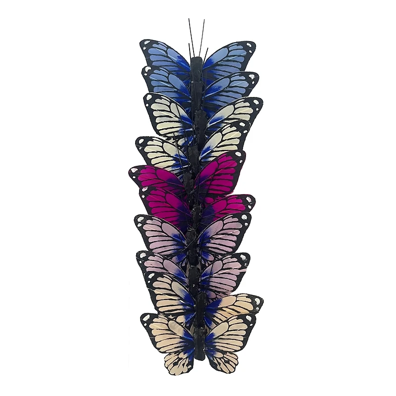 12 Packs: 10 ct. (120 total) 2.5" Blue & Purple Feather Butterflies by Ashland®