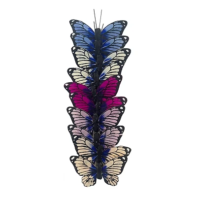 12 Packs: 10 ct. (120 total) 2.5" Blue & Purple Feather Butterflies by Ashland®