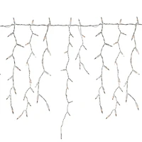300 Count Clear Mini Icicle Christmas Lights  18ft White Wire