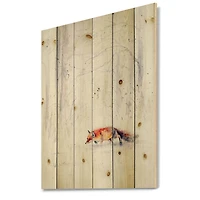 Designart - Red Fox Running In White Snow II