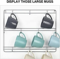 NEX™ Silver 3-Tier Metal Wall Mounted Coffee Cup Holder Set