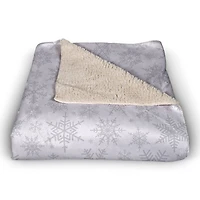 Noel Snowflake Pattern 50x60 Sherpa Fleece Blanket
