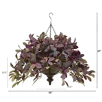23" Fall Laurel Leaf with Berries Hanging Basket