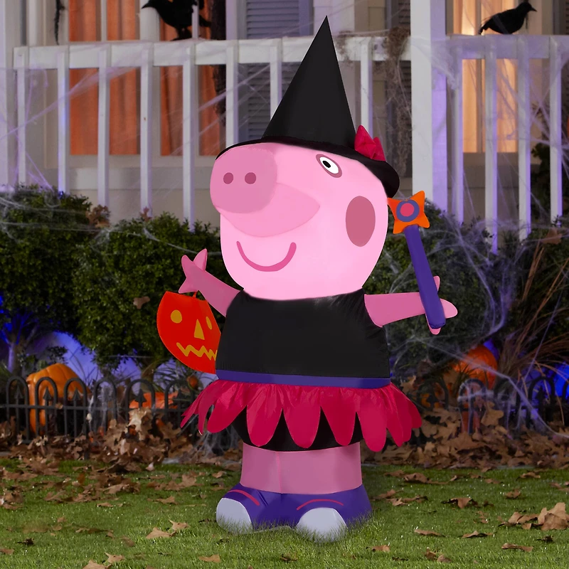 4ft. Airblown® Inflatable Peppa Pig as Witch