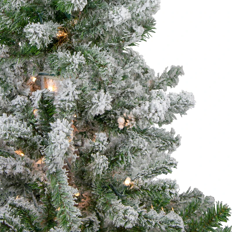 3ft. Pre-Lit Flocked Alpine Artificial Christmas Tree, Clear Lights