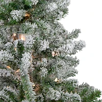3ft. Pre-Lit Flocked Alpine Artificial Christmas Tree, Clear Lights