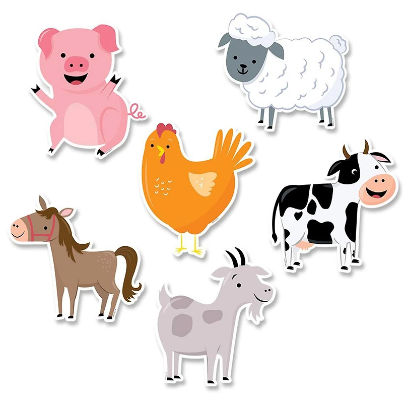 Creative Teaching Press® Farm Friends 6" Designer Cut-Outs, 3 Packs of 36