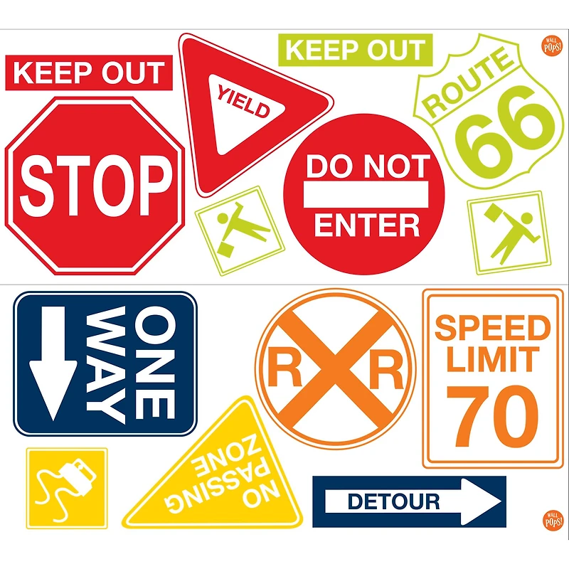 WallPops Road Signs Wall Art Kit