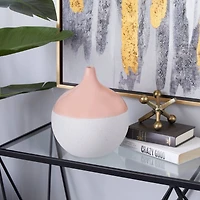 Pink Ceramic Modern Vase, 10" x 9" x 9"