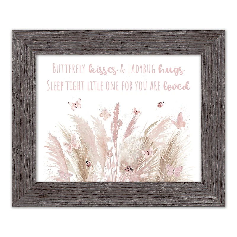 Butterfly Kisses & Ladybug Hugs Western 14" x 11" Framed Print