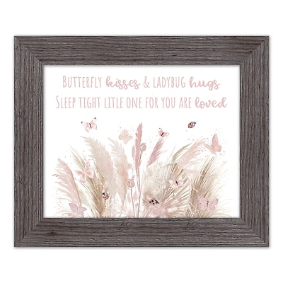 Butterfly Kisses & Ladybug Hugs Western 14" x 11" Framed Print