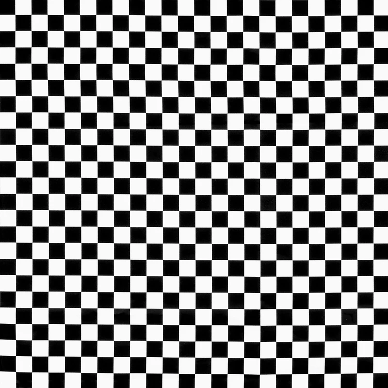 White/Black Checker Matte Satin