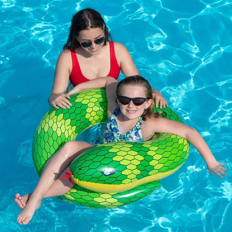 Swimline 28" Green & Yellow Snake Swimming Pool Inner Tube Float