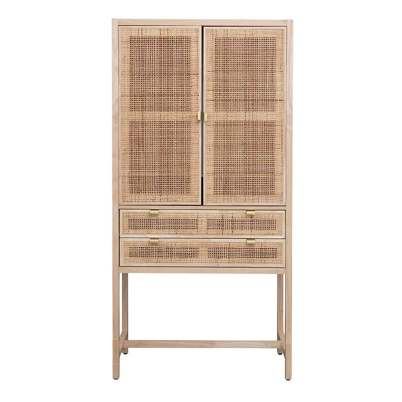 Hello Honey® 6ft. Natural Woven Cane & Wood Cabinet