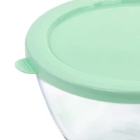 Martha Stewart Mint Borosilicate Glass Prep Bowl Set with Plastic Lids