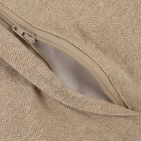 Hello Honey® Blue & Cream Damask Pattern Cotton Slub Tufted Pillow with Chambray Back