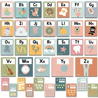 Hadley Designs 6" x 14" Boho Muted Number Line & Alphabet Letters for Classroom Wall Set