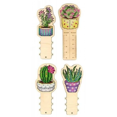 MP Studia Cactuses Cross Stitch On Wood Kit