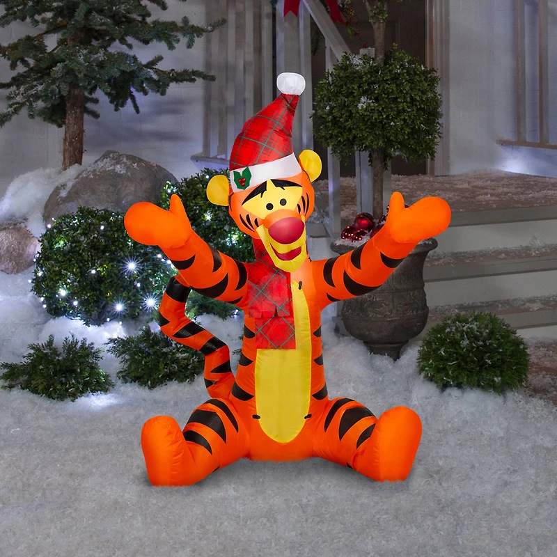 3.5" Airblown® Inflatable Christmas Tigger in Santa Hat